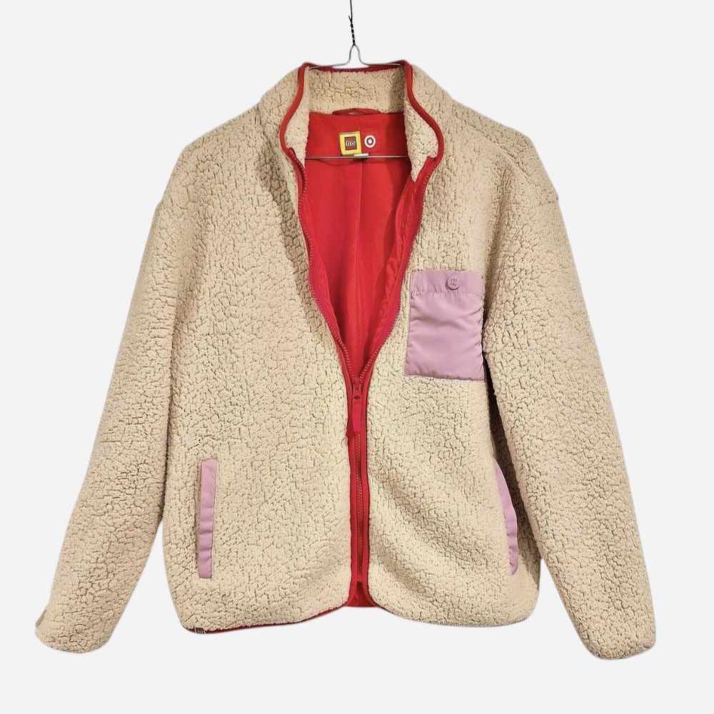 Lego Women's Cream And Red Fleece Jacket